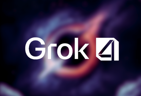Logo de Grok 4, IA créée par xAI (Elon Musk) et disponible sur X (ex-Twitter), concurrent de ChatGPT d'OpenAI, Mistral AI ou encore Meta et Claude 4 (Anthropic)