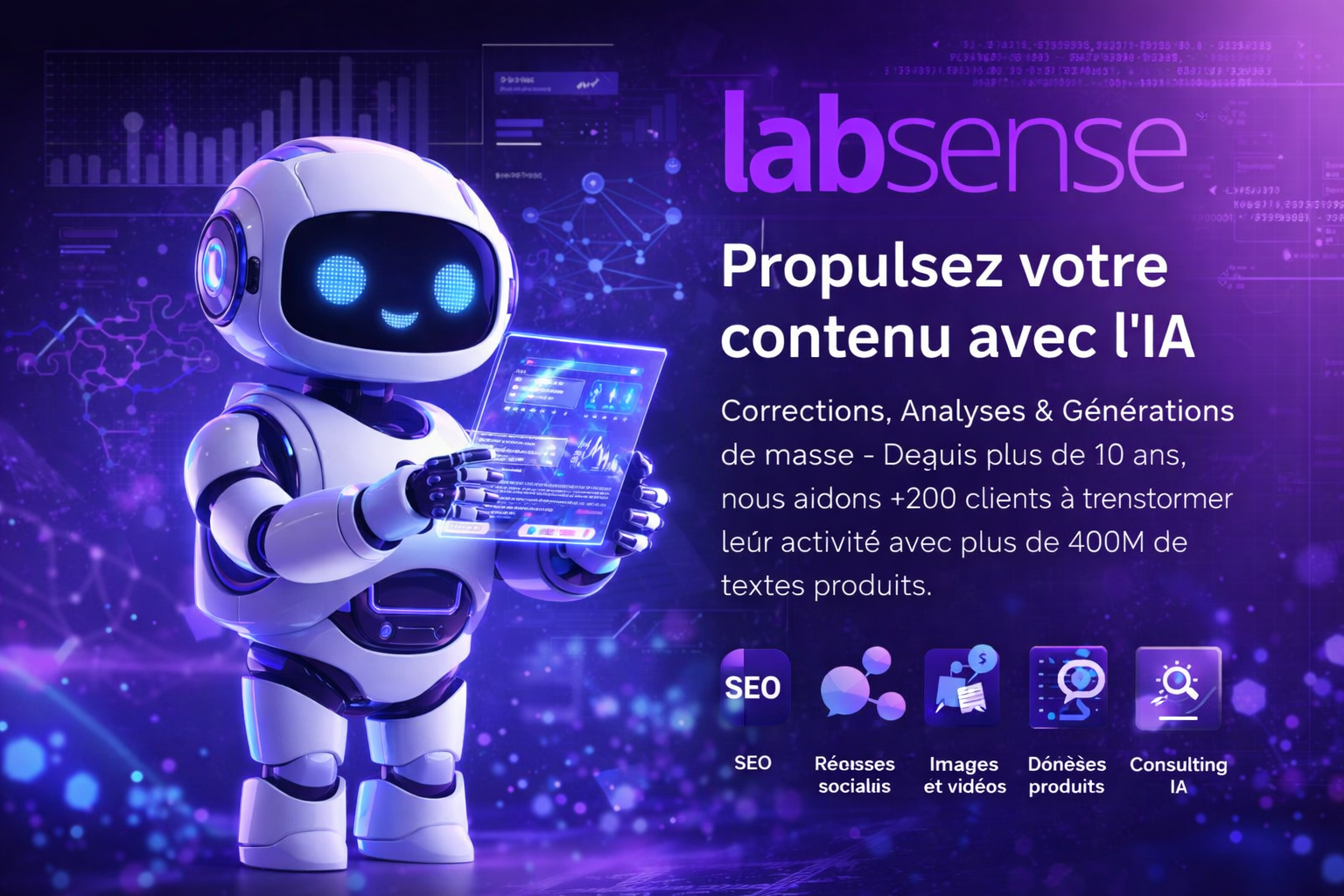 Génération d'une image publicitaire pour LabSense par GPT-1.5 Image.