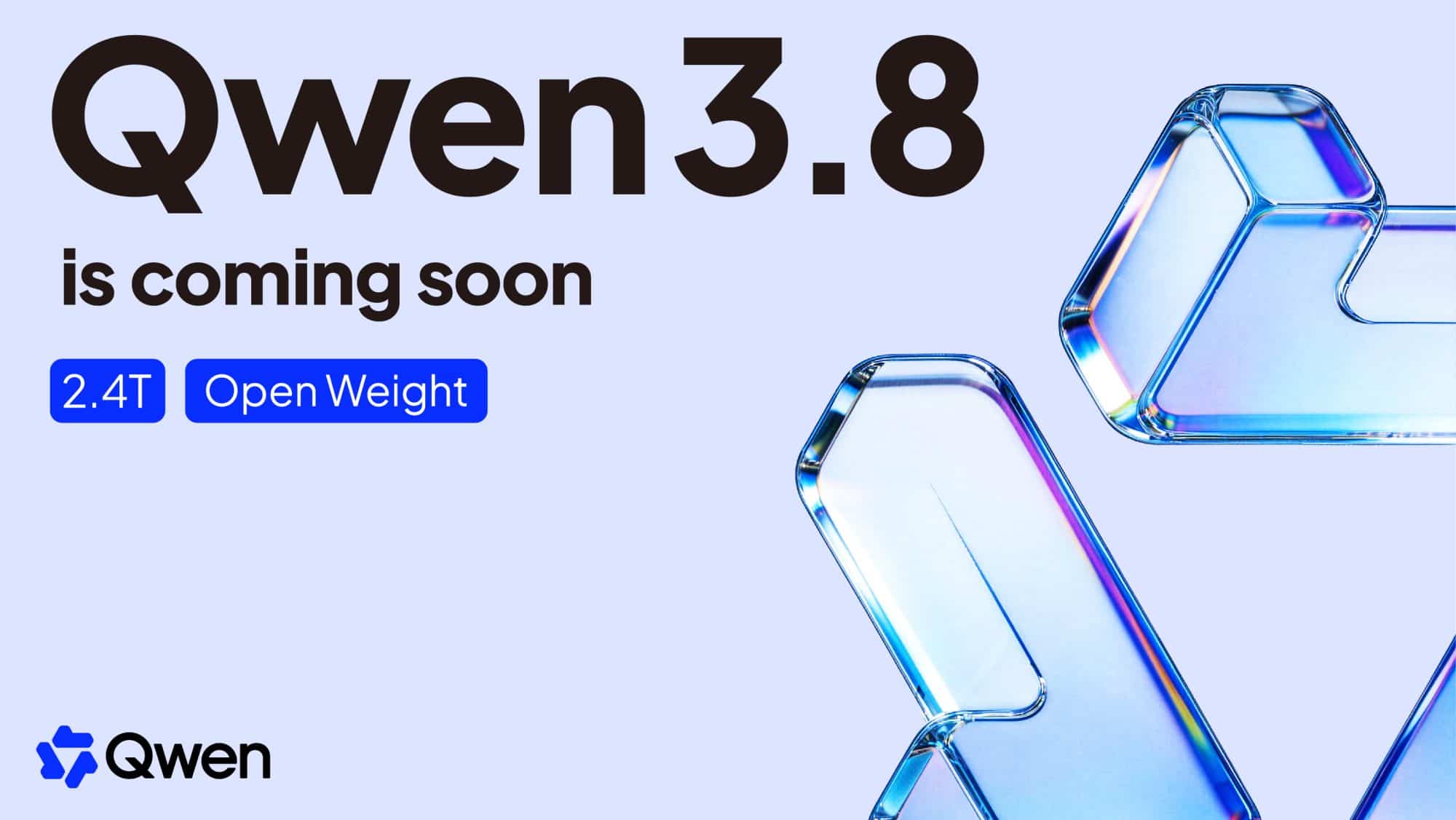 Image d'annonce officielle du modèle d'IA chinoise Qwen 3.8.